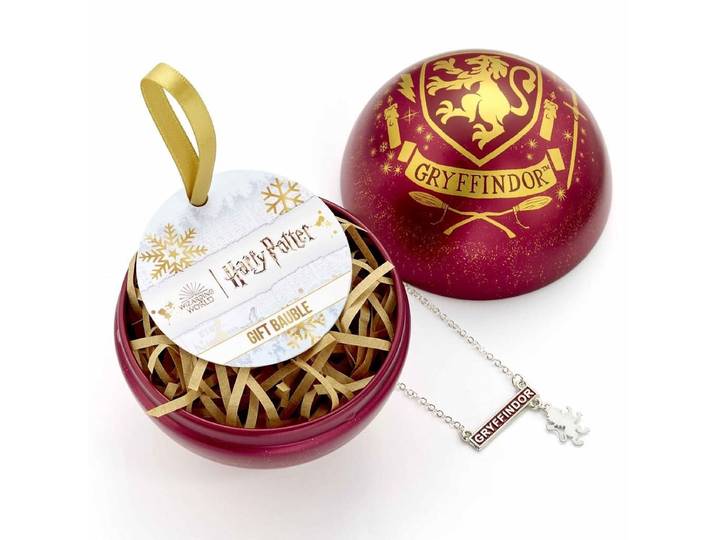 The Carat Shop - Harry Potter Griffoendor Kerstbal - Cadeaubal met Ketting