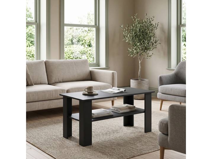 Masseno Couchtisch ALBANO 100 cm Schwarz