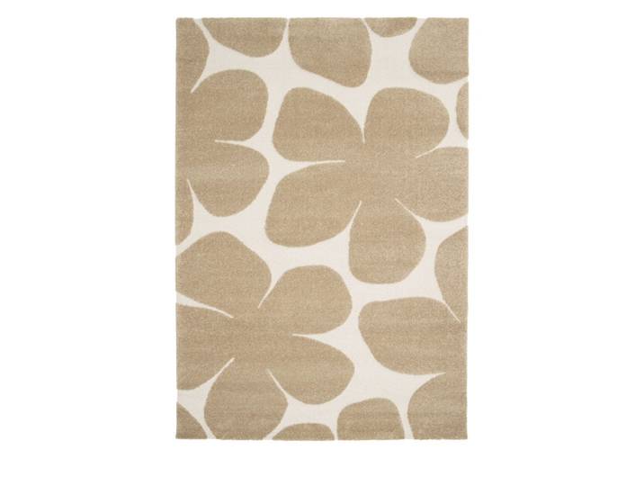 Tapis contemporain floral en relief - 200x290cm beige polypropylène