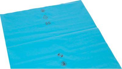 Deiss PREMIUM® Abfallsäcke, 240 Liter, Recycling-LDPE, robust und vielseitig, B 650+550 x H 1350 mm, blau, 100 Stück