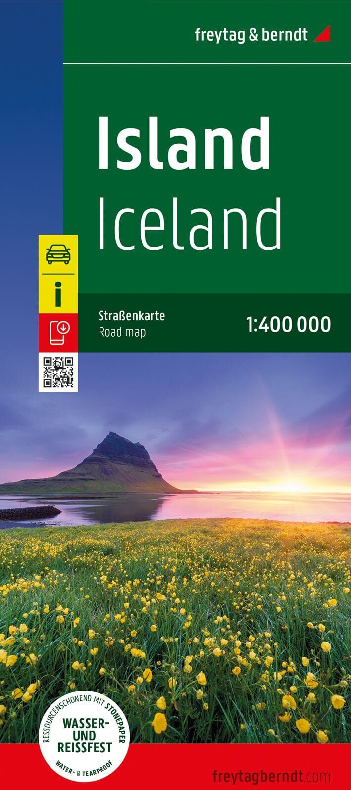 Carte routière imperméable - Islande (impression recto-verso)   Freytag & Berndt