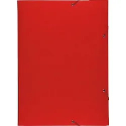 Exacompta Sammelmappe/Eckspannermappe A3 600g Manila rot m. 3 Klappen u. Gummiband