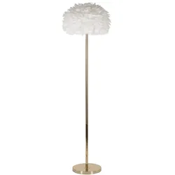 Mauro Ferretti Feathers Slim Stehlampe, weiß, 43 x 170 cm – Elegante Stehlampe aus Eisen mit Kunstfedern – E27-Fassung, 40 W, 220 V, dekoratives Design