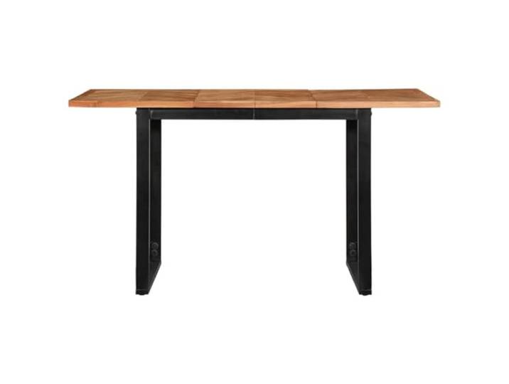 HKQWPBF Esstisch 140x70x75 cm Akazie Massivholz Akazienholz, Eisenrahmen, Esszimmer, Küche, Innenbereich, Außenbereich, robuste Platte