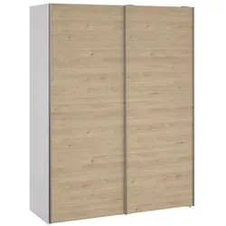 Dmora Maurice - Kleiderschrank 2 Türen, 150x200 cm Weiß, Kleiderstange