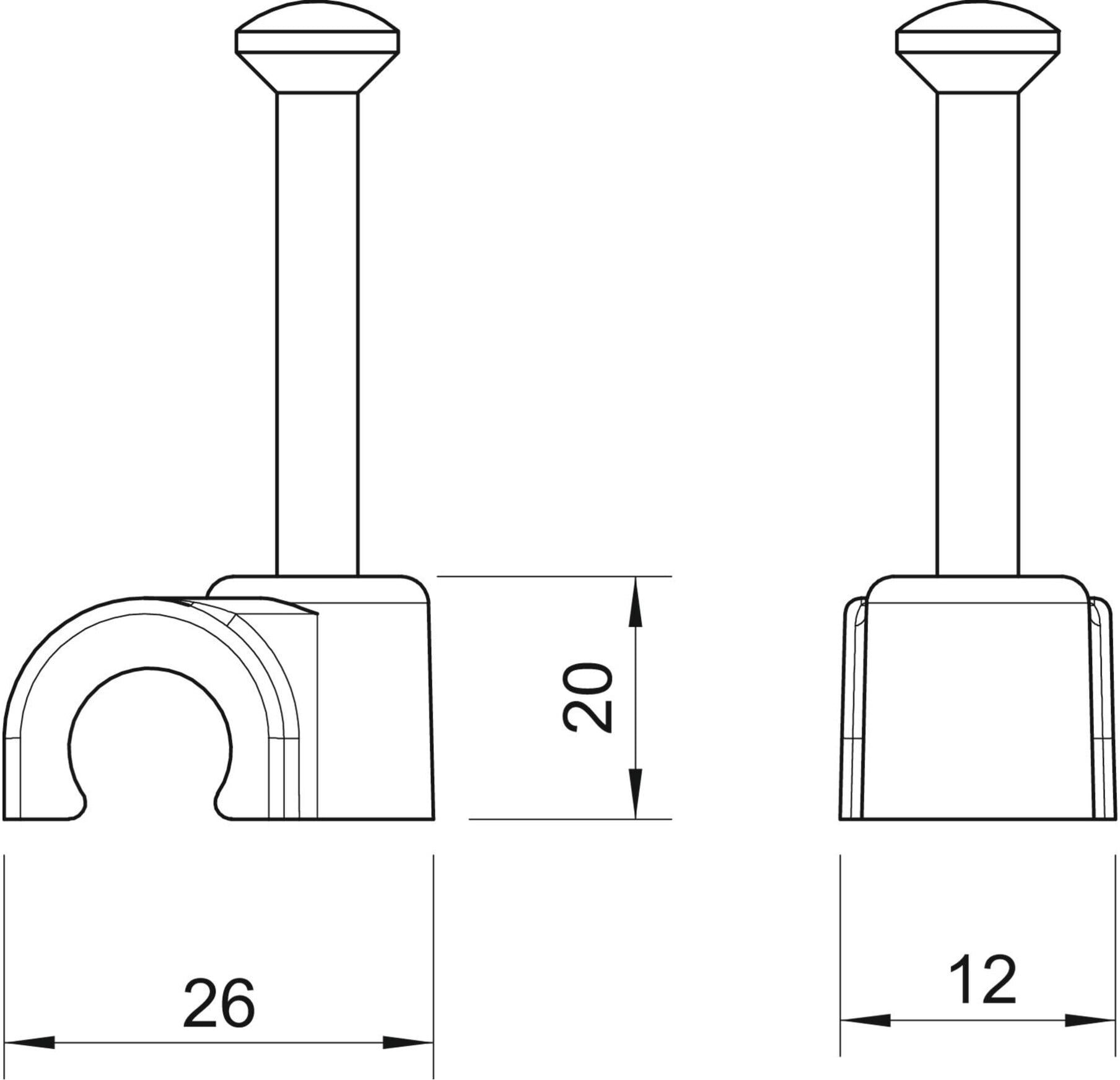 OBO Bettermann Iso-Nagel-Clip 16mm 2016 40 LGR (2228211)