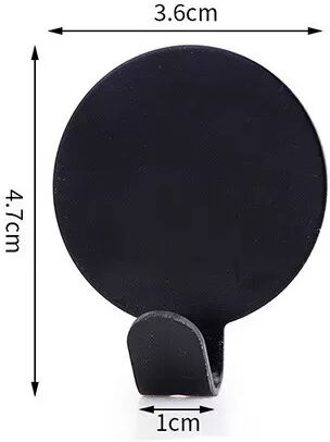 INF Selbstklebende runde Wandhaken, 5er-Pack Schwarz