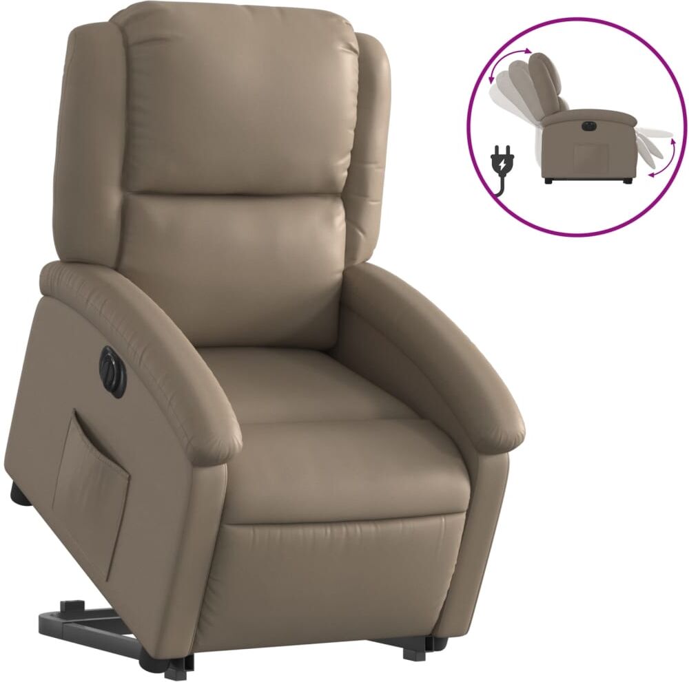 vidaXL Fauteuil inclinable électrique cappuccino similicuir