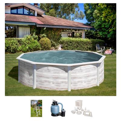 Rundpool GRE "Finlandia", beige (weiß), H:120cm Ø:460cm, Schwimmbecken, Rundpool, Höhe 120 cm, in versch. Größen erhältlich