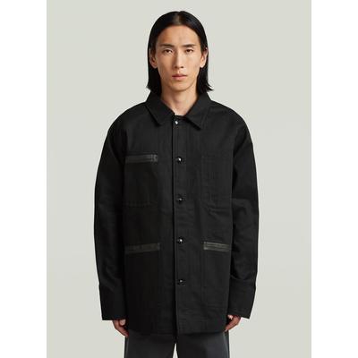 Outdoorjacke G-STAR "MN Selvedge Jacke", Herren, Gr. L, schwarz (raw denim), Obermaterial: 100% Baumwolle, Jacken Outdoorjacke