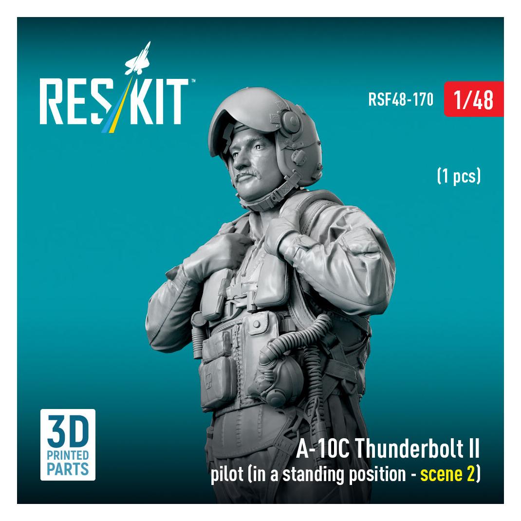 ResKit A-10C Thunderbolt II pilot (in a standing position - scene 2) (1 pcs) (3D Printed) (RSF48-0170)