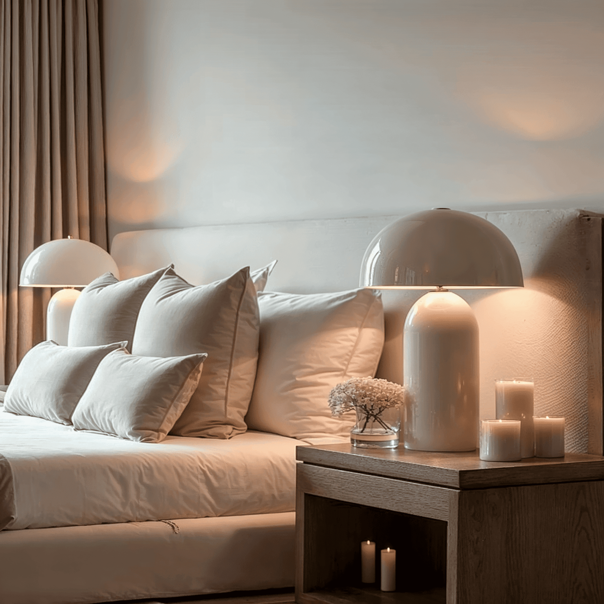 Halo Cream Retro Table Lamp