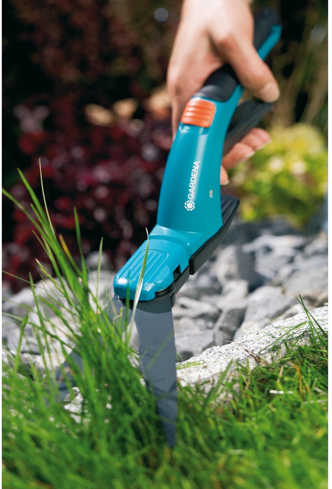 Grasschere GARDENA "Comfort", blau (stahlgrau, blau), Scheren, Grasschere stahlgrau, blau Einheitsgröße