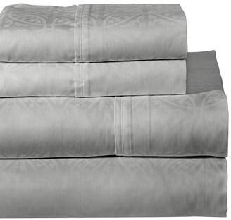 Pointehaven 300 Thread Count Combed Cotton Tone-on-Tone Printed Bed Sheet Set