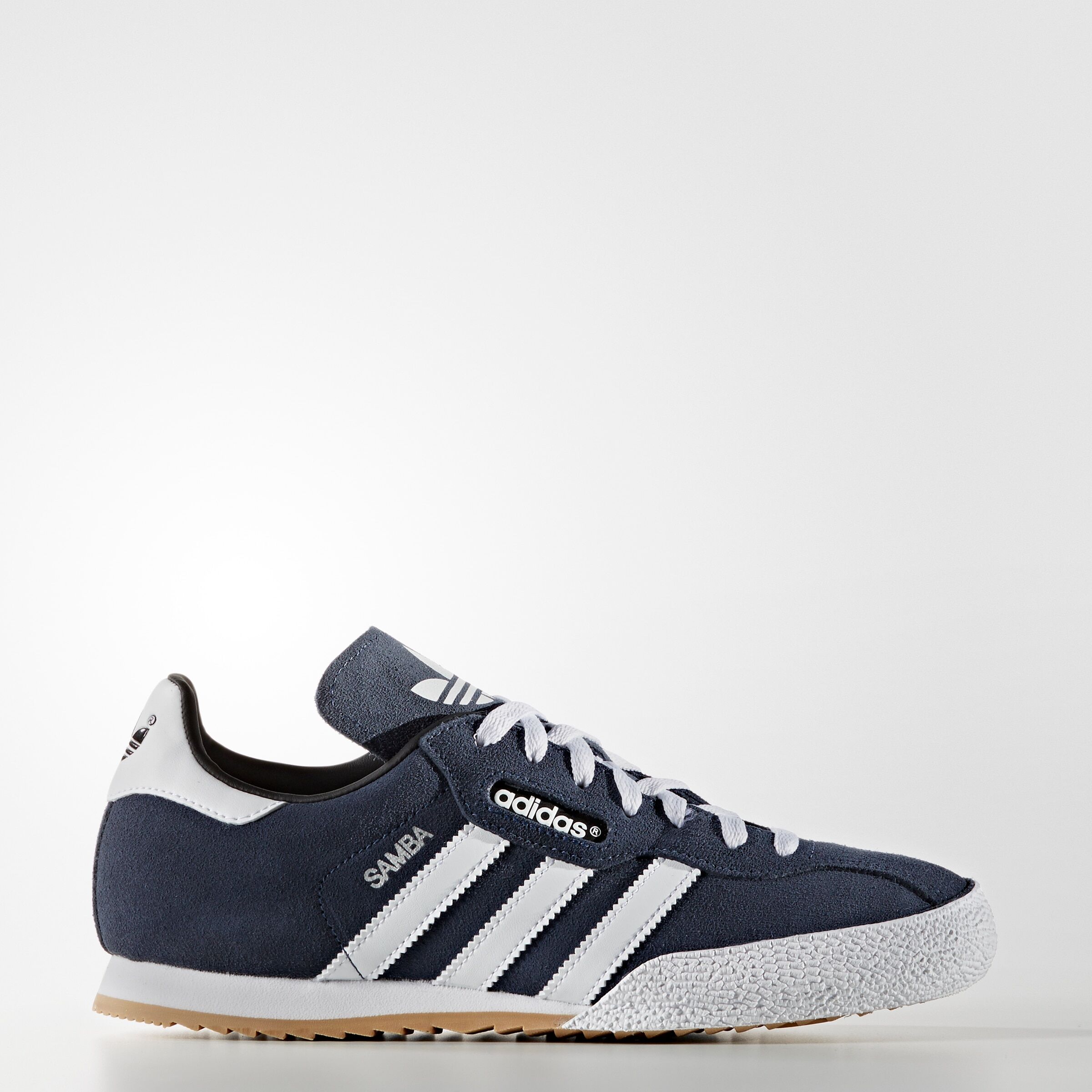 Sneaker ADIDAS ORIGINALS "SAMBA SUPER SUEDE", Damen, Gr. 38, blau (navy, ftwwht, navy), Leder, Schuhe Sneaker