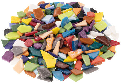 Fantasy Glas-Mosaik, polygonal, bunt, 10–20 mm, 500 g
