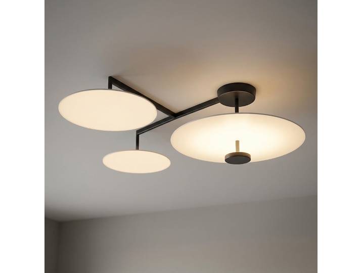 Flat LED-Deckenleuchte 4-flg. Ø 55 cm weiß - Vibia - Wohnzimmer - Skandinavisch - Metall