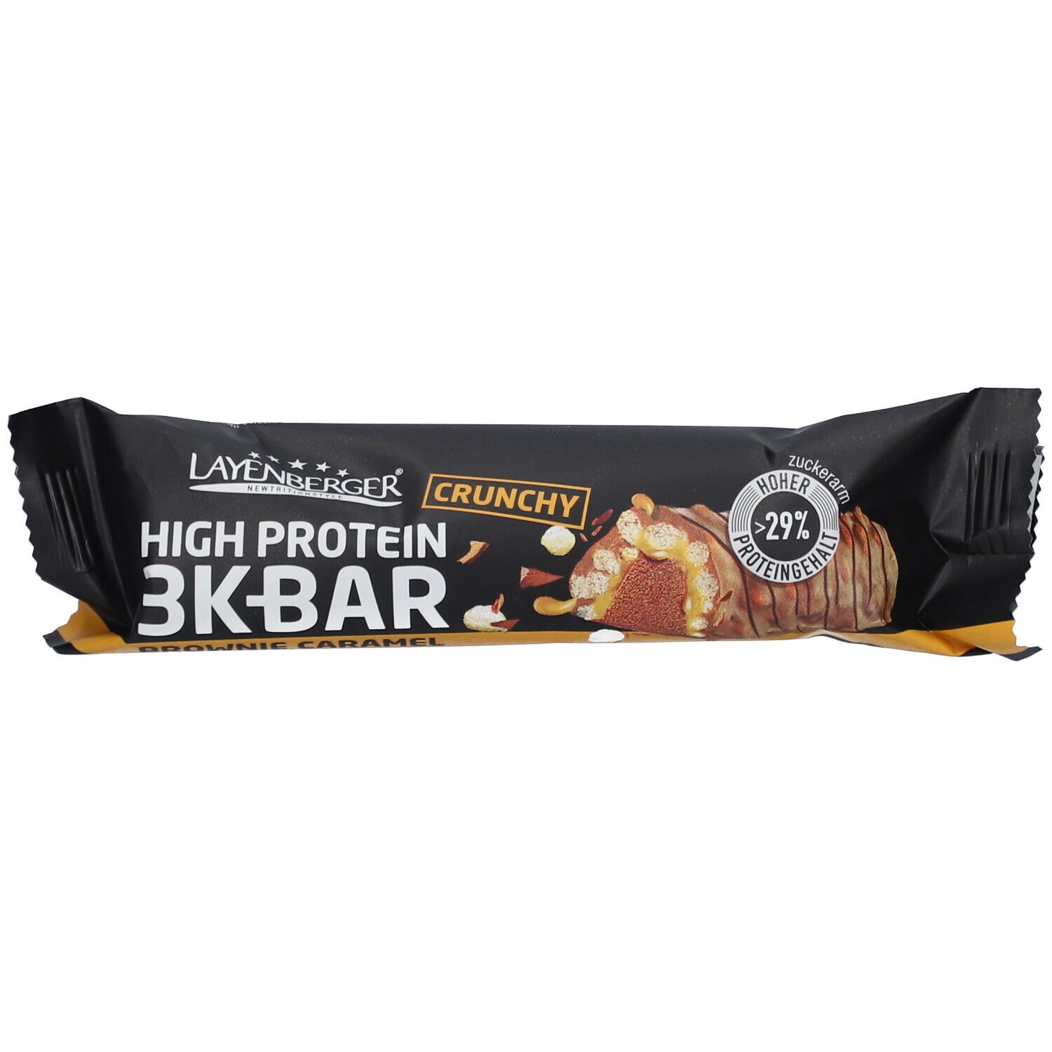 Layenberger 3K Protein Bar Crunchy Brownie Caramel 45 g Riegel