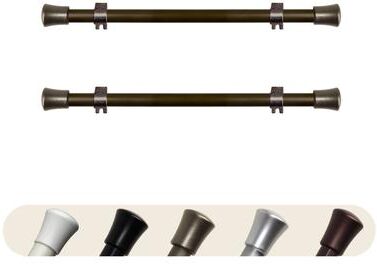 InStyleDesign 5/8 inch Side Curtain Rod 12-20 inch long (Set of 2)