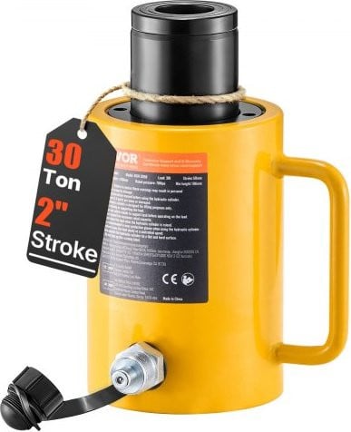 VEVOR Hydraulische cilinderkrik 30T, Geel, Enkelwerkend met 50 mm slag