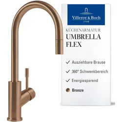Villeroy & Boch, Küchenarmatur, Umbrella Flex Küchenarmatur, aus Edelstahl