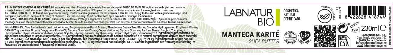 Labnatur Manteca Karité Corporal 230ml