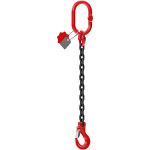 Dolezych Kettengehänge Traglast 2 t, 1-Strang, 8 mm Kettenstärke, GK 8, Gabelkopfhaken, 1 m