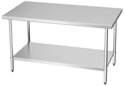 Kleensteel NSF Certified Heavy-Duty Stainless Steel Prep Table, Commercial Work Table with Adjustable Undershelf