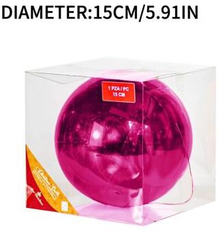 Uplift Treasures Large Colorful Christmas Ball Ornament 15cm Holiday Decoration rose 1pc