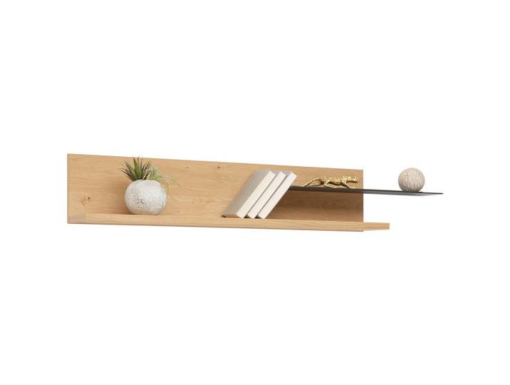 Venjakob Wandboard, Anthrazit, Eichefarben, Holz, Metall, Wildeiche, furniert, 147x24x22 cm, RAL Testat, Goldenes M, Made in Germany, Dgm, Holzmöbel, Holzregale, Wandboards Holz