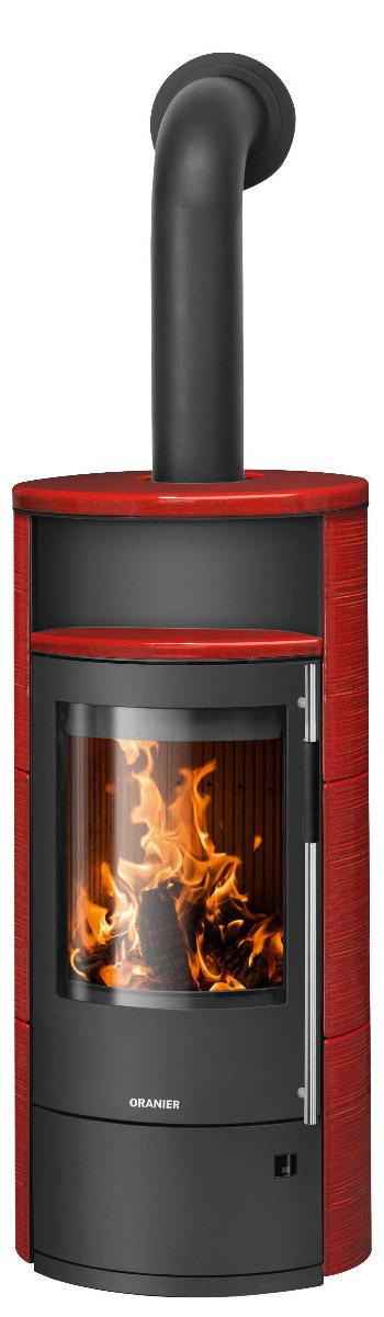 Oranier | Kaminofen | Polar Neo 8 | 8 kW | Schwarz, Paprikarot