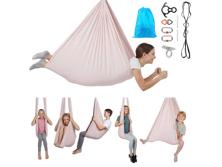 Vevor Hamac De Yoga Aerien Capacite De Charge 136 Kg\, Kit Balancoire De Yoga Inversion Danse Aerienne\, Hamac En Nylon Rose Avec Sac De Rangement Zippe\, Pour Fitness Musculation Pilates Gym Maison