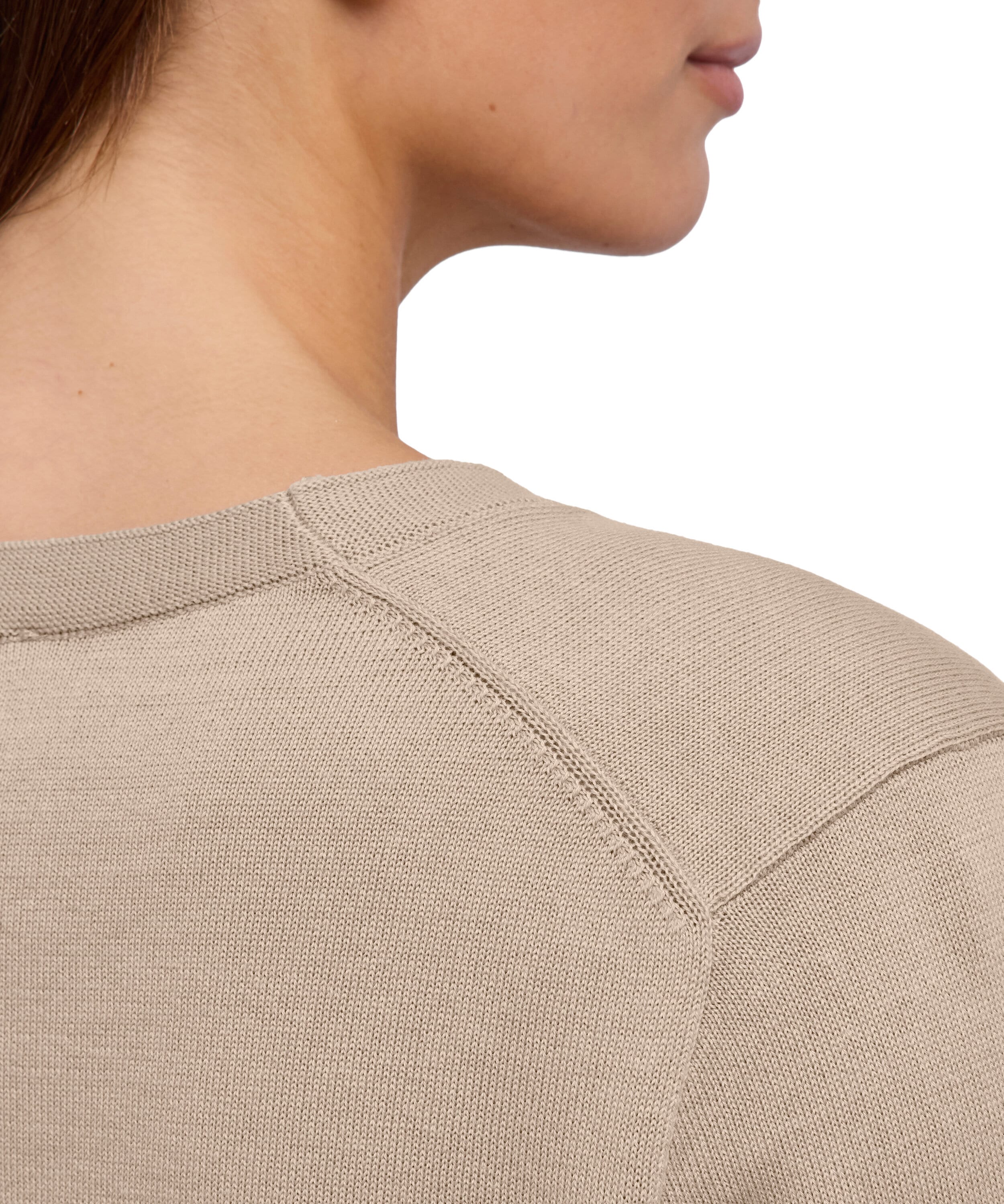 Strickpullover FALKE "Cotton Knit", Damen, Gr. XS, beige (zement (4077)), Pullover Strickpullover
