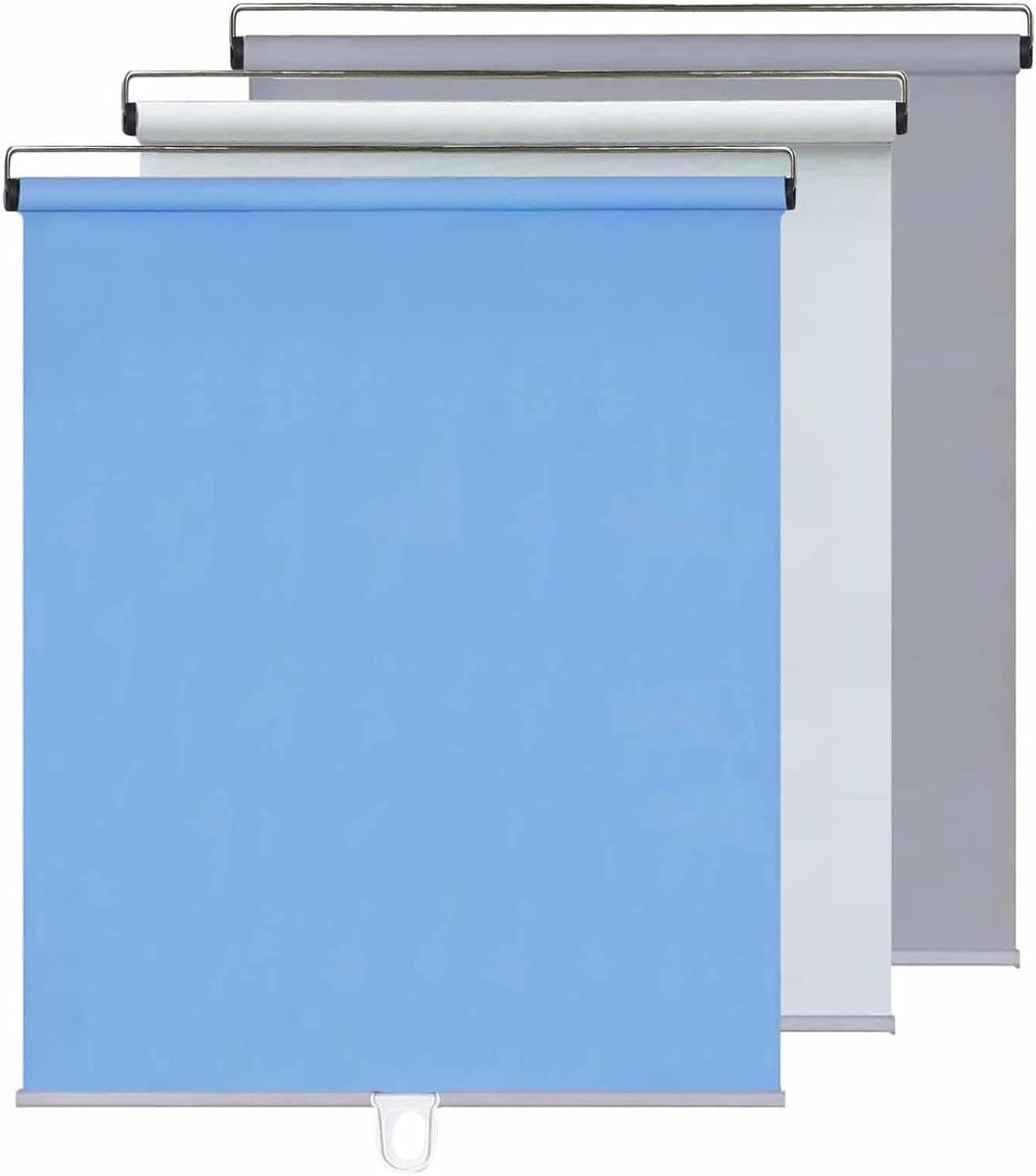 Blauw Verduisteringsrolgordijn - Zelfklevend Tijdelijk Zonnescherm - 110 x 200 cm