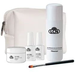 140ml LCN UV-Gel Starter Set (Primer 10ml + UV-Gel 20ml + Top Coat 10ml + Cleaner 100ml + Pinsel + Tasche)