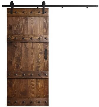 Coast Sequoia Inc Coast Sequoia 24in./30in./36in. x 84in. Castle Series Pine Wood Sliding Barn Door With Hardware Kit