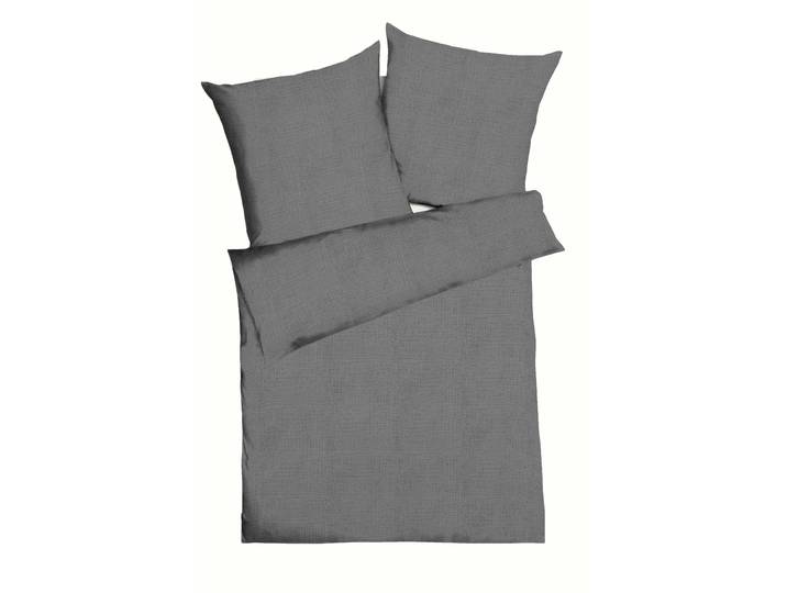 Bettwäsche KAEPPEL Uni , grau (anthrazit), B/L: 155cm x 220cm, 1 Stk., 1 Stk., Musselin, B/L: 80cm, 2 Stk., Musselin, Obermaterial: 100% Baumwolle, Bettwäsche, Bettwäsche, Unifarben