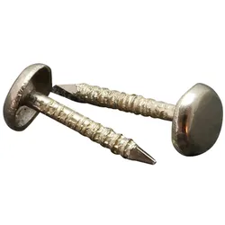 100 Nägel für Musterbücher,20 mm, rund, vernickelt, 100 Stück, Stahl, silber