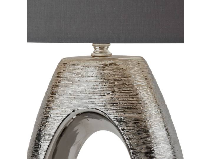 Searchlight Tischlampe Artisan, alu / grau / zink, für Wohn- / Esszimmer, Keramik