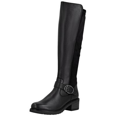 Stiefel REMONTE "Remonte Stiefel Leder/Textil", Damen, Gr. 37, schwarz (schwarz, schwarz), Leder, Textil, Schuhe Stiefel