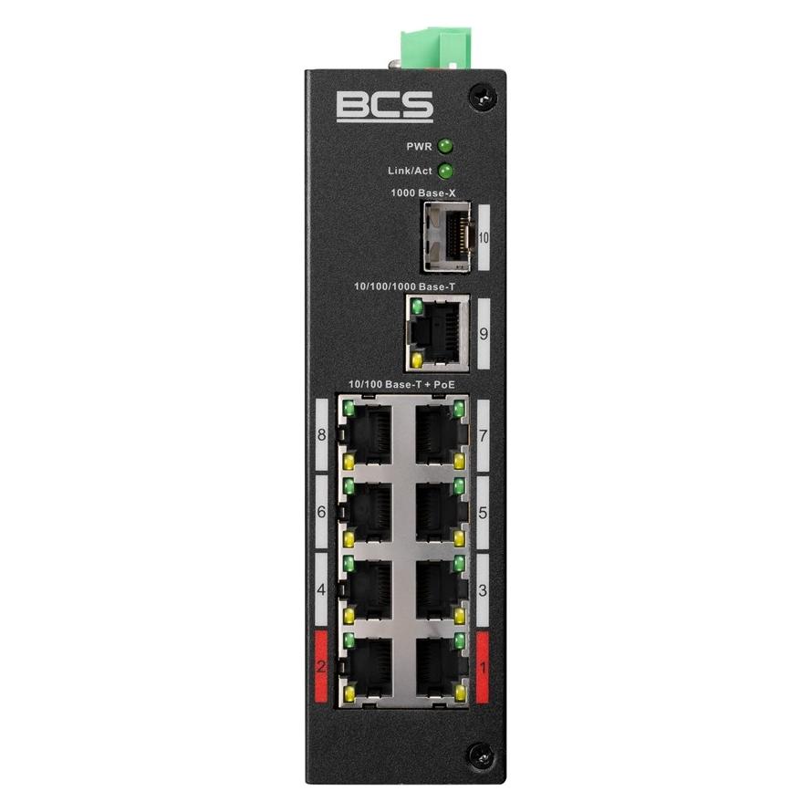 BCS BCS-L-SP0801G-1SFP(2) Industrieller PoE-Switch 8 Ports DIN-Schiene mit exPoE-Technologie 96W (8 Ports) (BCS-L-SP0801G-1SFP(2))
