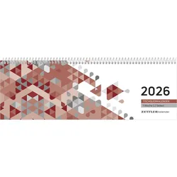 ZETTLER Tischquerkalender 116 29,6x9,9cm 1 Woche/2 Seiten rot 2026