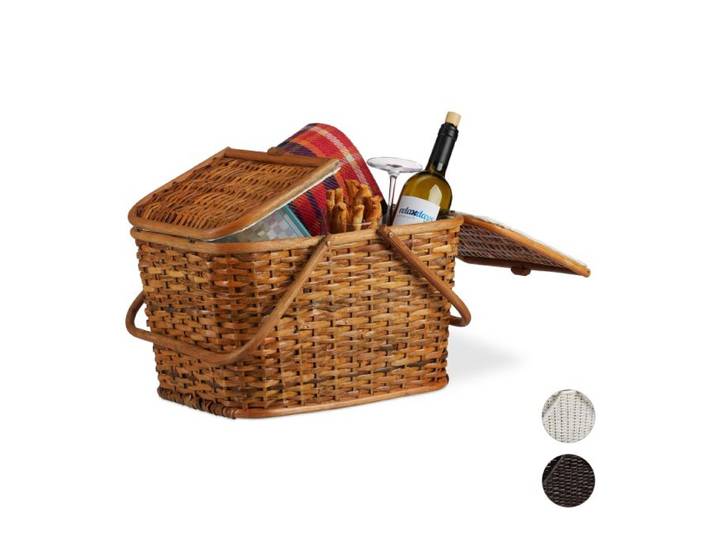 Relaxdays Picknickkorb mit Deckel