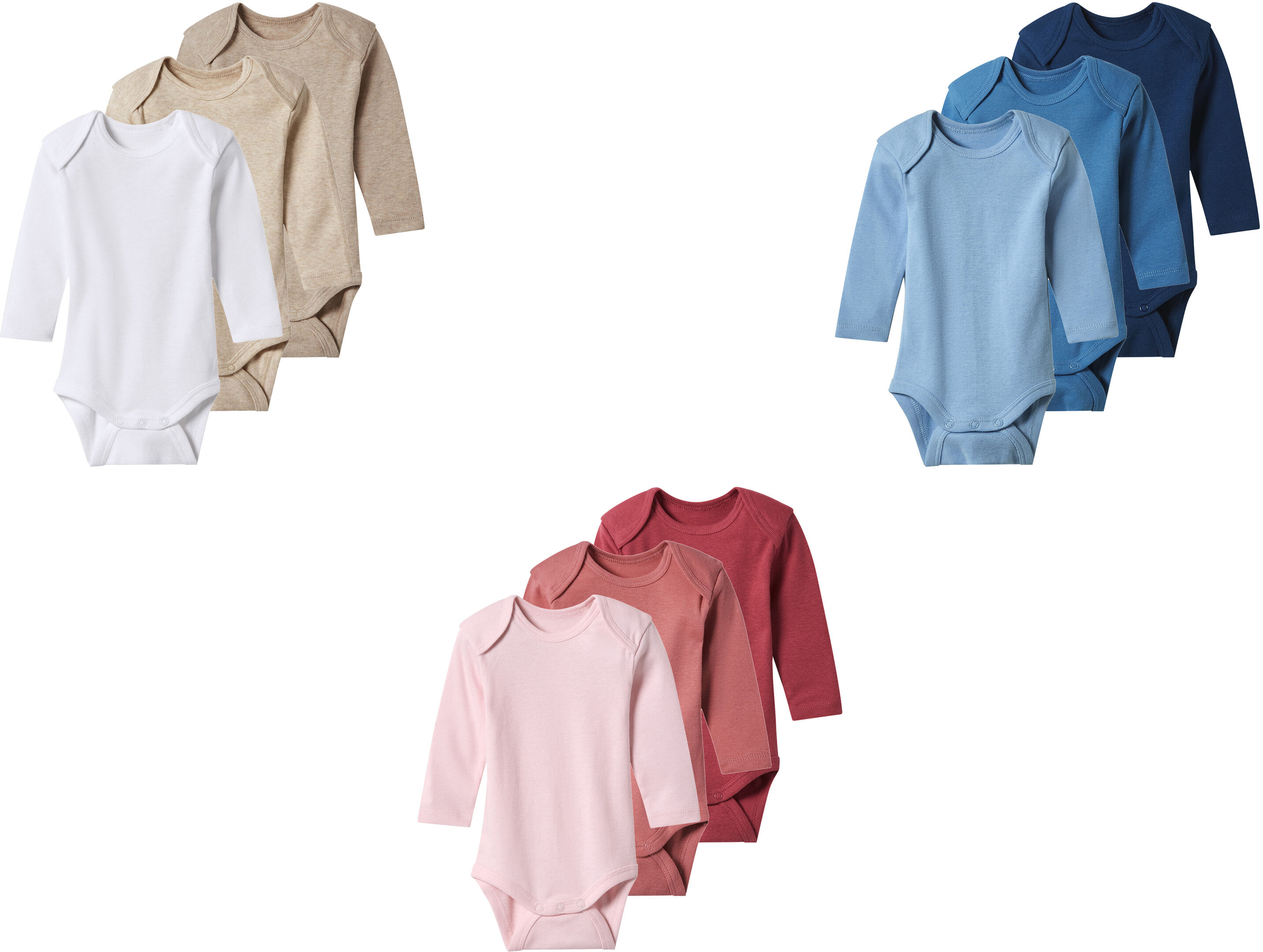 LUPILU® Baby-Wickelbodys, 3 Stück