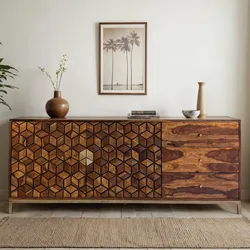 Sideboard FineBuy Anrichte Sheesham Massivholz 180 cm Kommode Türen Schubladen