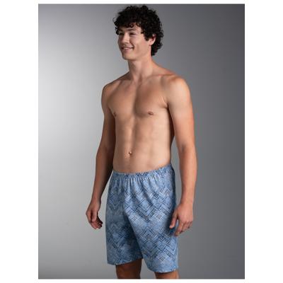 Bermudas TRIGEMA "TRIGEMA Bermuda mit Zickzackmuster", Herren, Gr. 3XL, Normalgrößen, blau (horizont), 100% Baumwolle, Hosen Bermudas