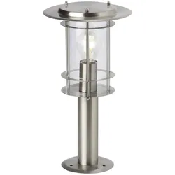 BRILLIANT Lampe York Außensockelleuchte 40cm edelstahl   1x A60, E27, 40W, geeignet für Normallampen (nicht enthalten)   IP-Schutzart: 44 - spritzwassergeschützt