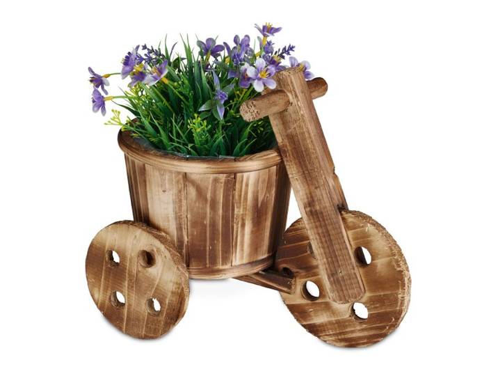 Relaxdays Blumenfahrrad aus Holz
