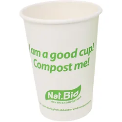 emissimo Bio Einwegbecher "GreenTree" 0,297 L - Pappe PLA-beschichtet umweltfreundlich Kaffeebecher  50 Stück