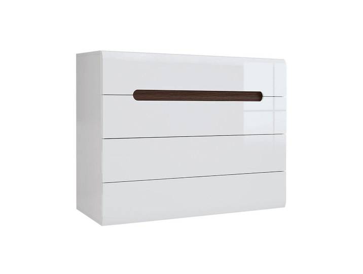 Petits-meubles Kommode Darrel Weiß, Holzwerkstoff, 4 Schubladen, 105x84x41 cm, Kleinmöbel, Kommoden